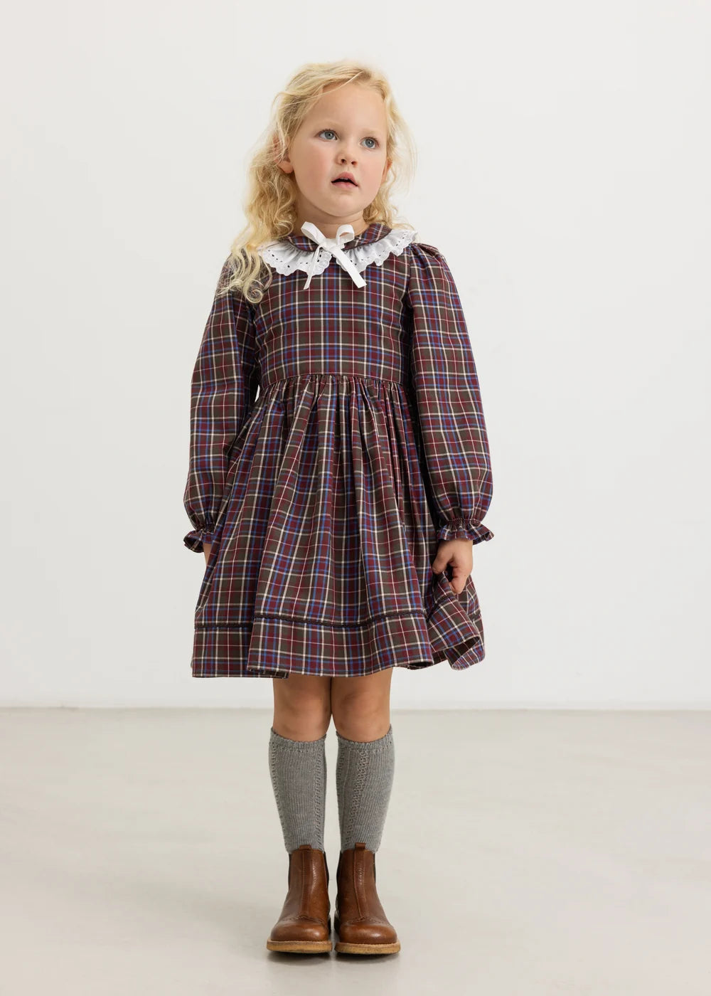 Darcel Dress Chocolate Check