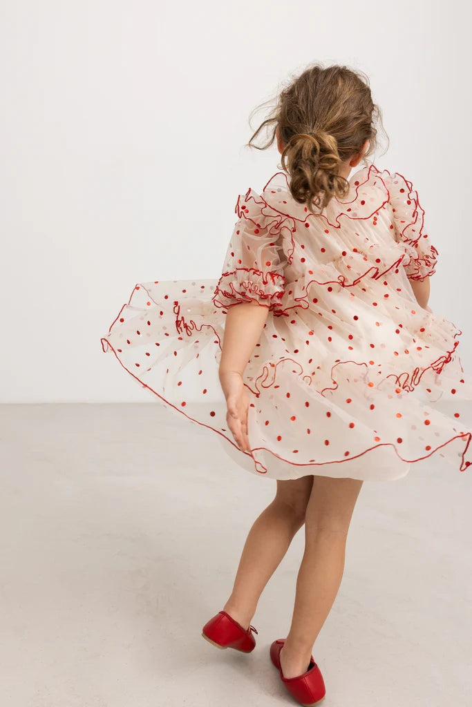 Dakira Tulle Dress Poppy Dots