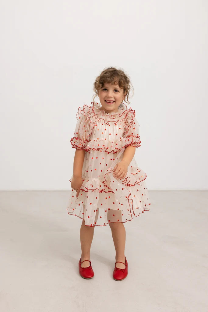 Dakira Tulle Dress Poppy Dots