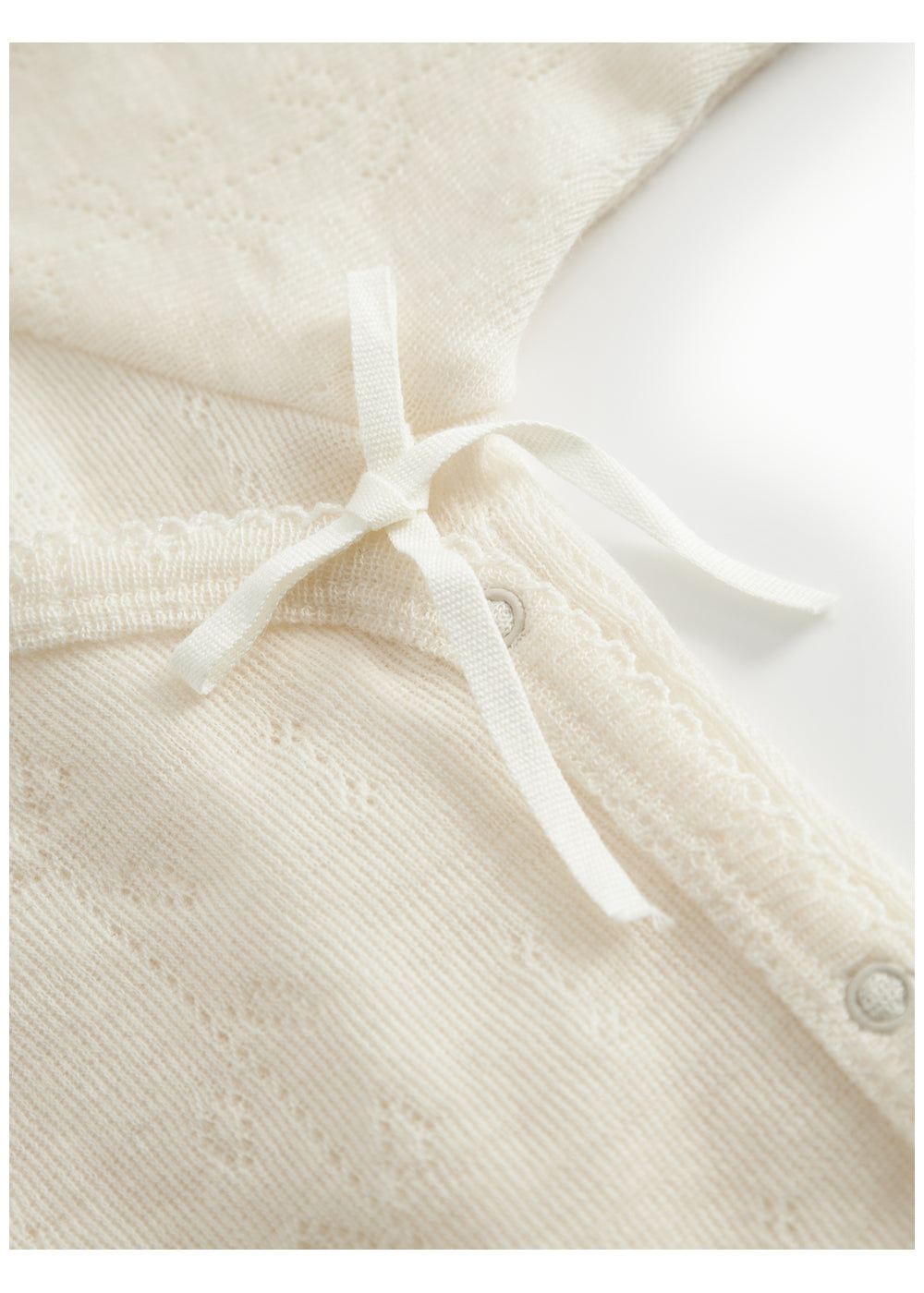 Belita Wool Pointelle Omslagsbody Natural