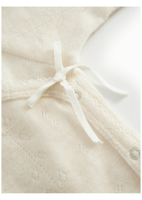Belita Wool Pointelle Omslagsbody Natural