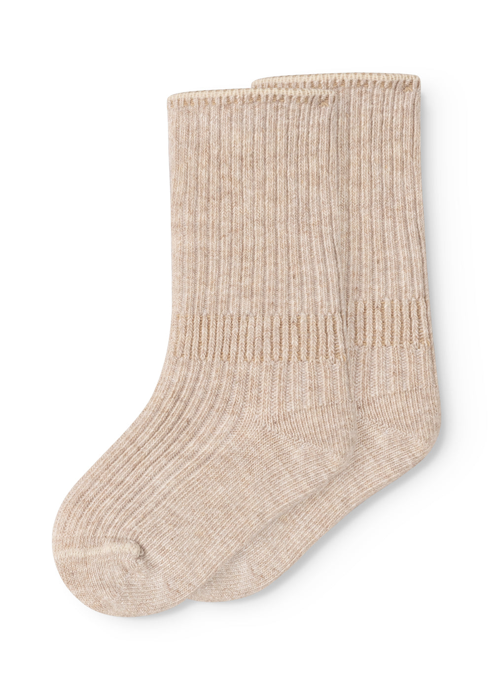2-pk Newborn Socks Light Beige Melange