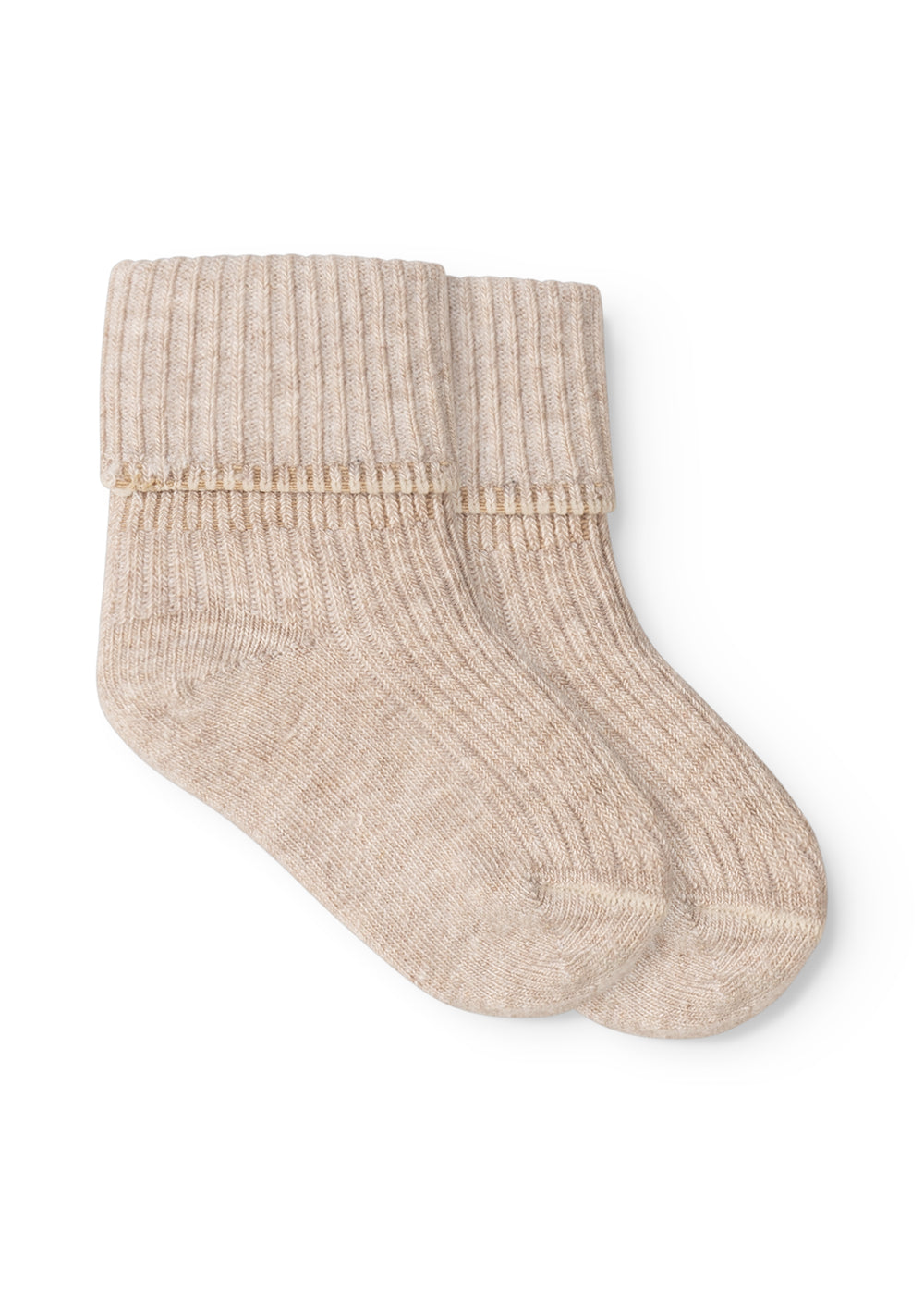 2-pk Newborn Socks Light Beige Melange
