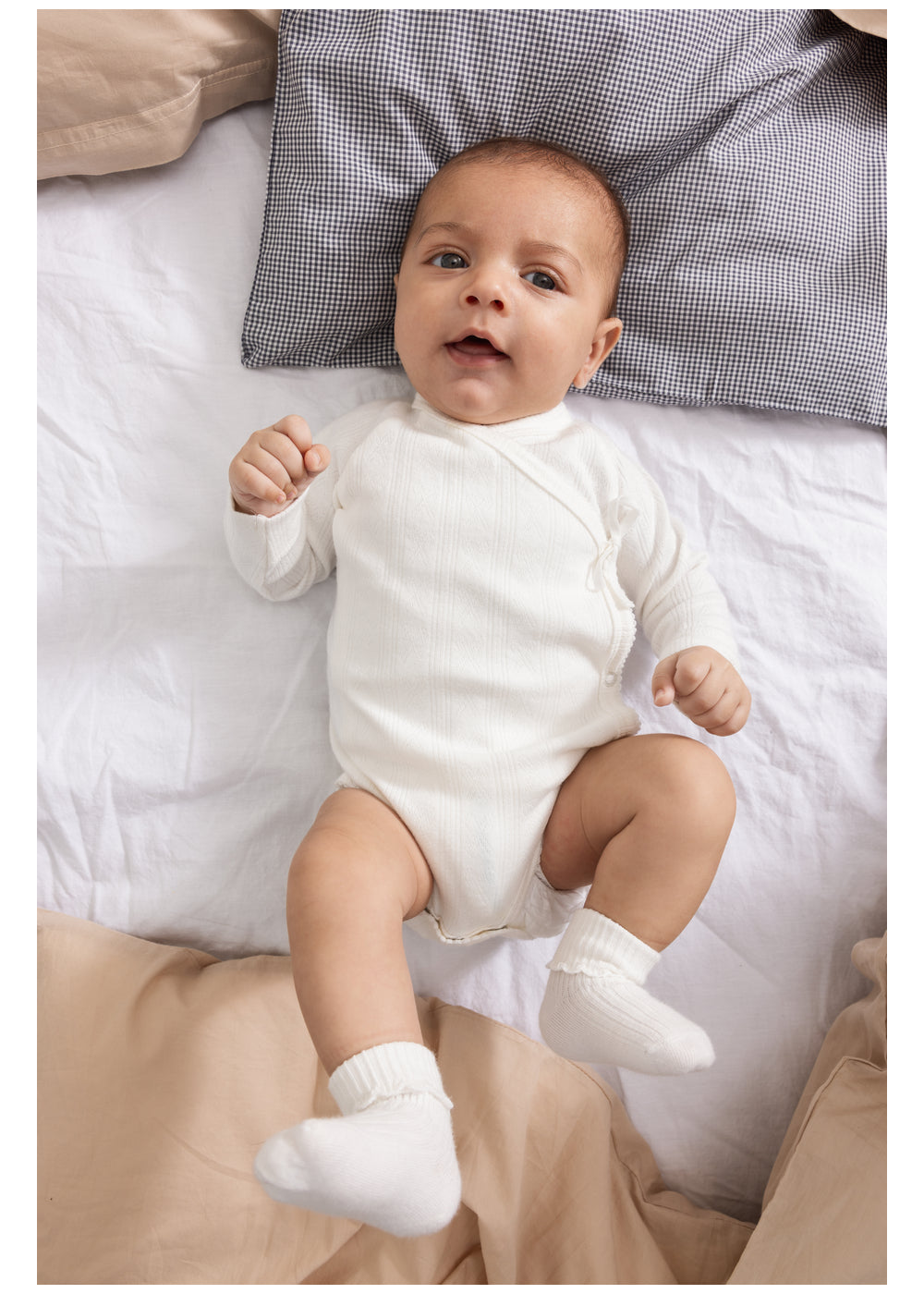 2-pk Newborn Socks Scallop Gentle White
