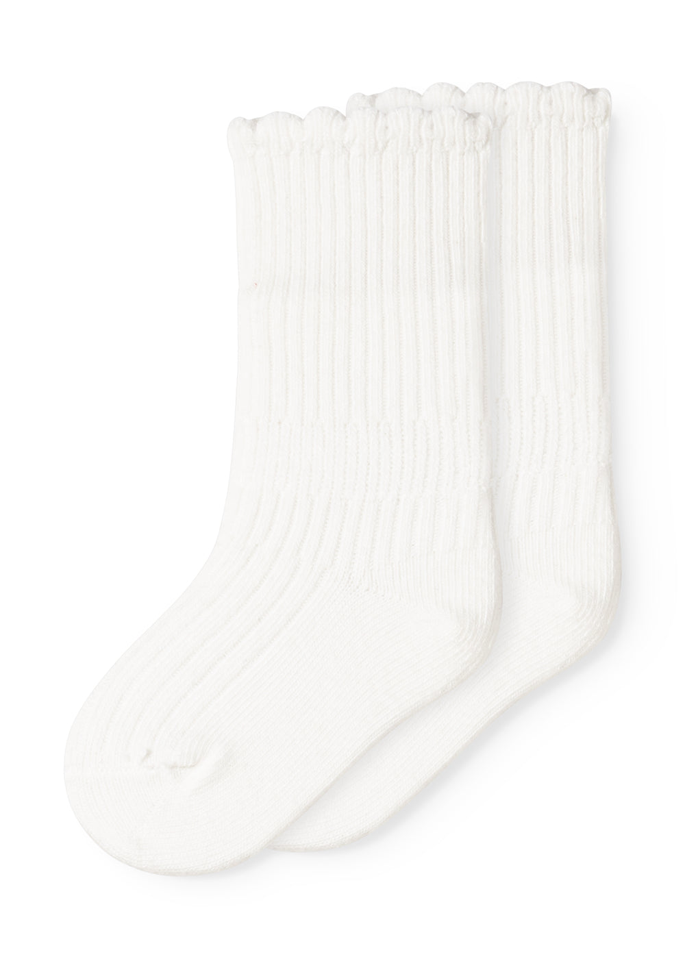 2-pk Newborn Socks Scallop Gentle White