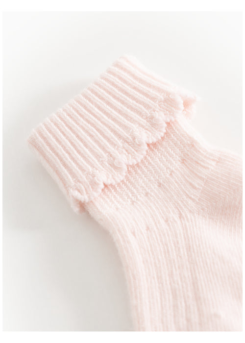 2-pk Newborn Socks Scallop Rosa