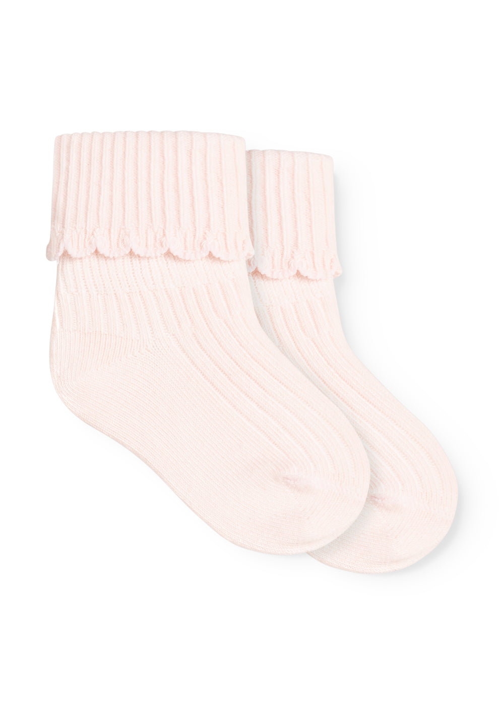 2-pk Newborn Socks Scallop Rosa