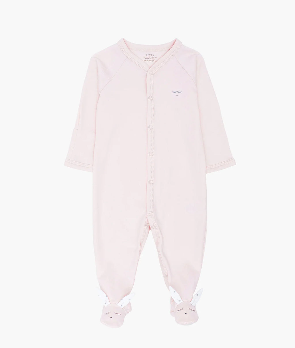 Bunny Simplicity Footie rosa