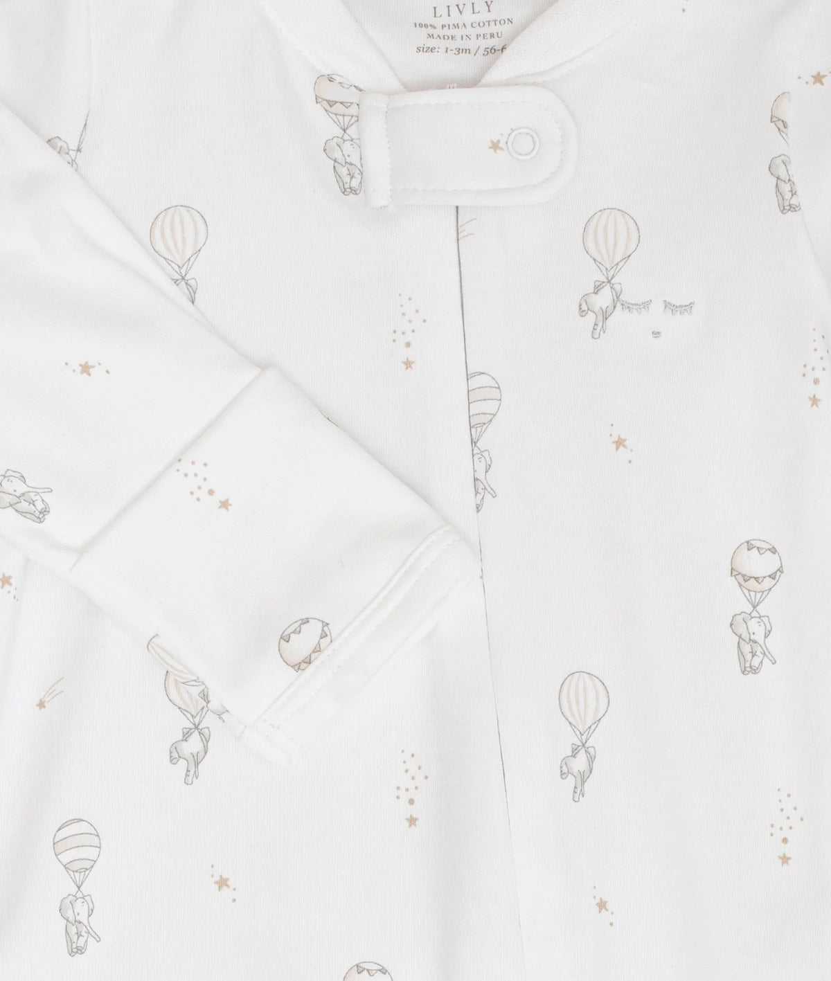 Flying Elephants Zipper Footie