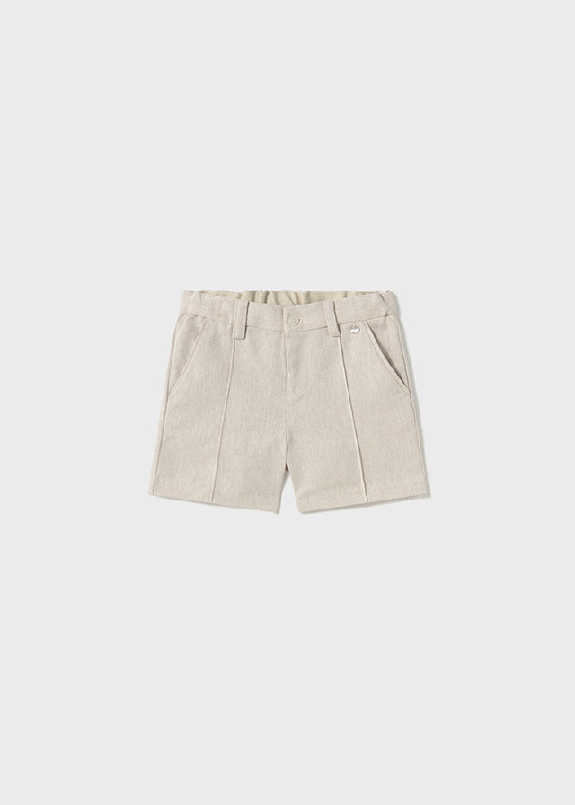 Shorts i linblanding beige