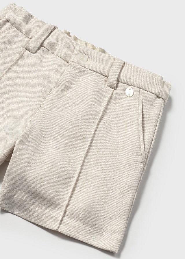 Shorts i linblanding beige