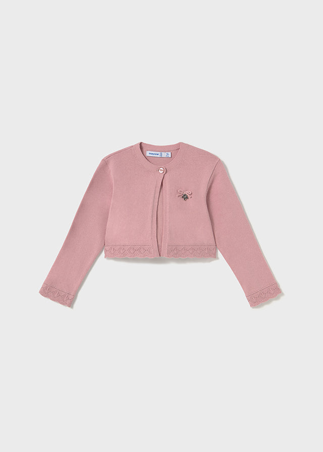 Strikket cardigan rosa