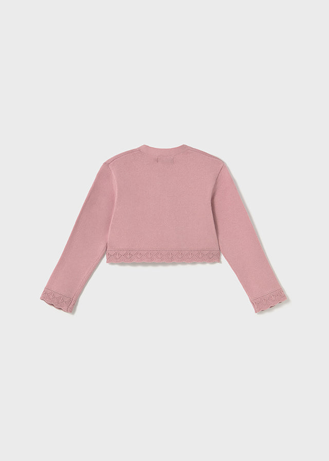 Strikket cardigan rosa