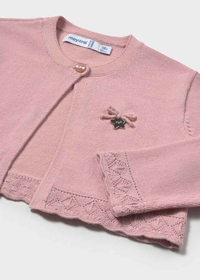 Strikket cardigan rosa