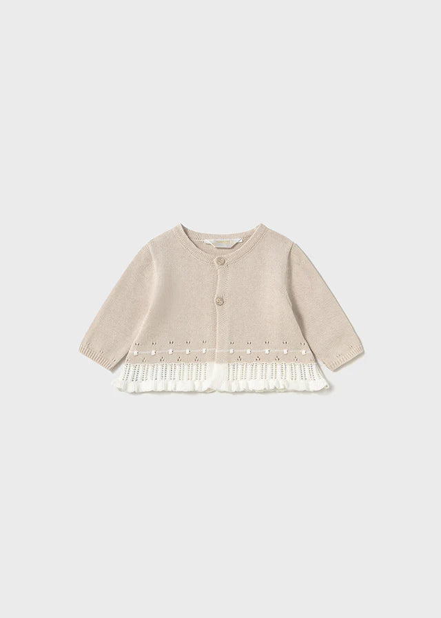 Tre-delt strikket sett beige