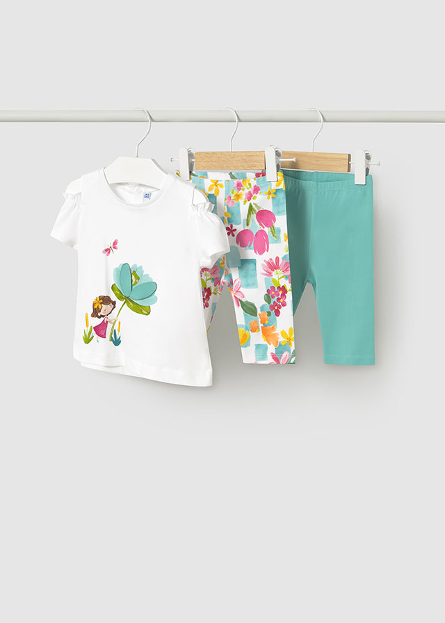 Sett i tre deler blomsterprint