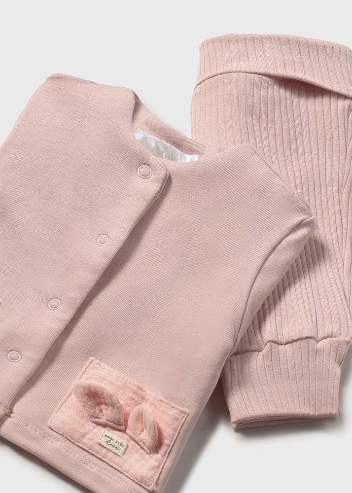 Tre-delt sett rosa med kanin