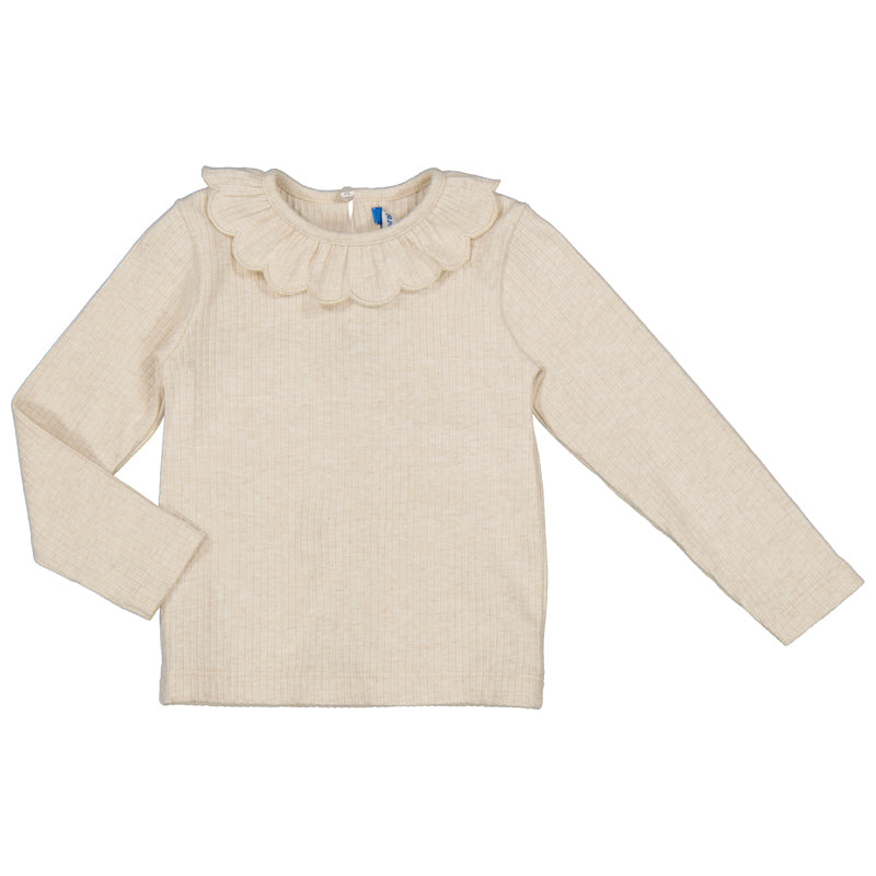 Genser med bølgekrage beige