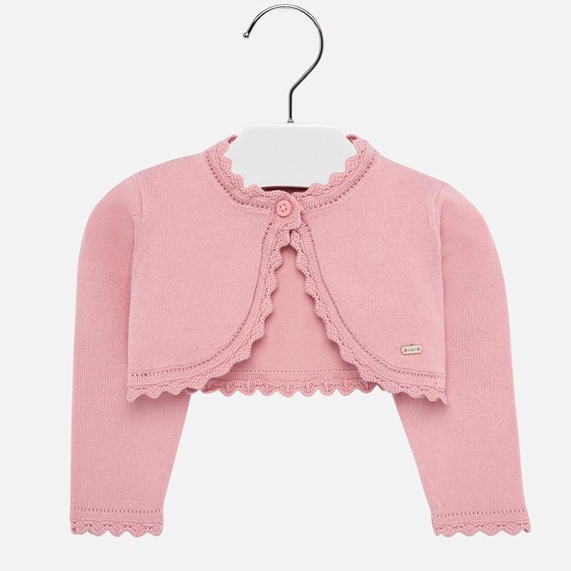 Cardigan med blondedetaljer rosa