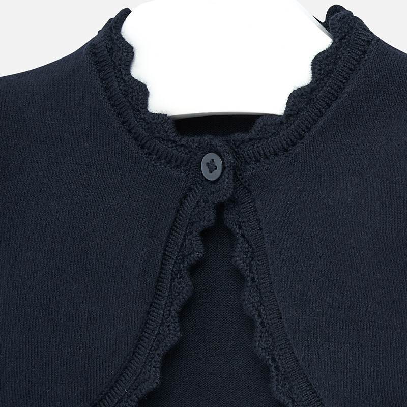 Cardigan med blondedetaljer marineblå