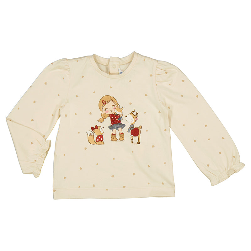 Genser med print beige