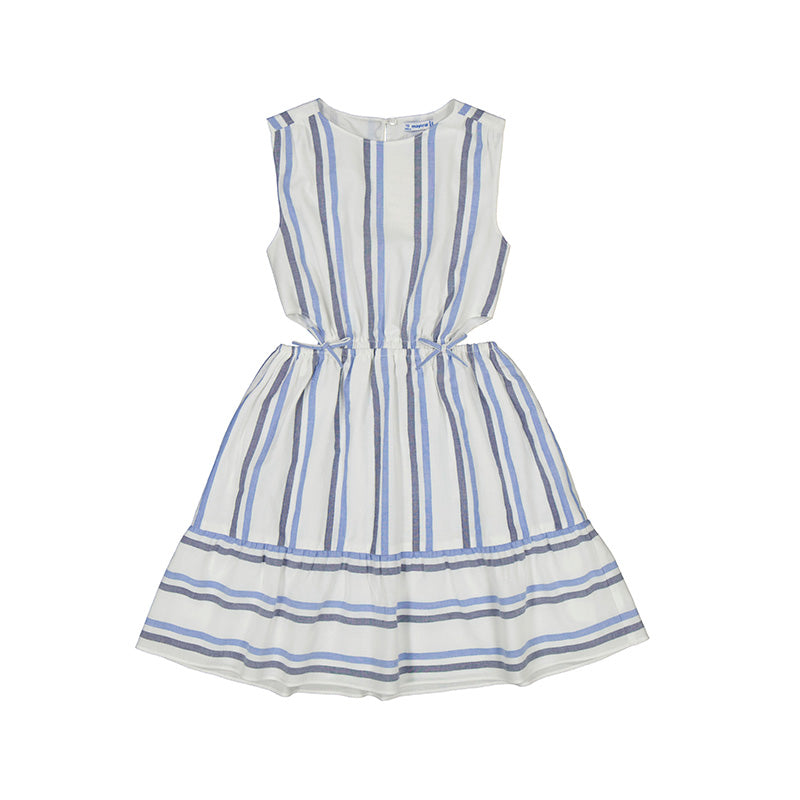 Girl striped side slit dress