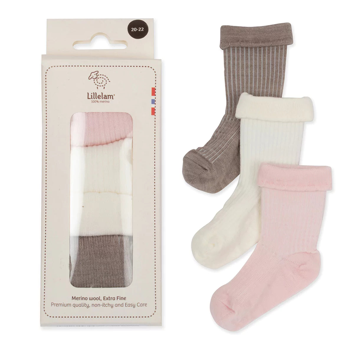 3-pk Ullsokk Gavepakke Rosa