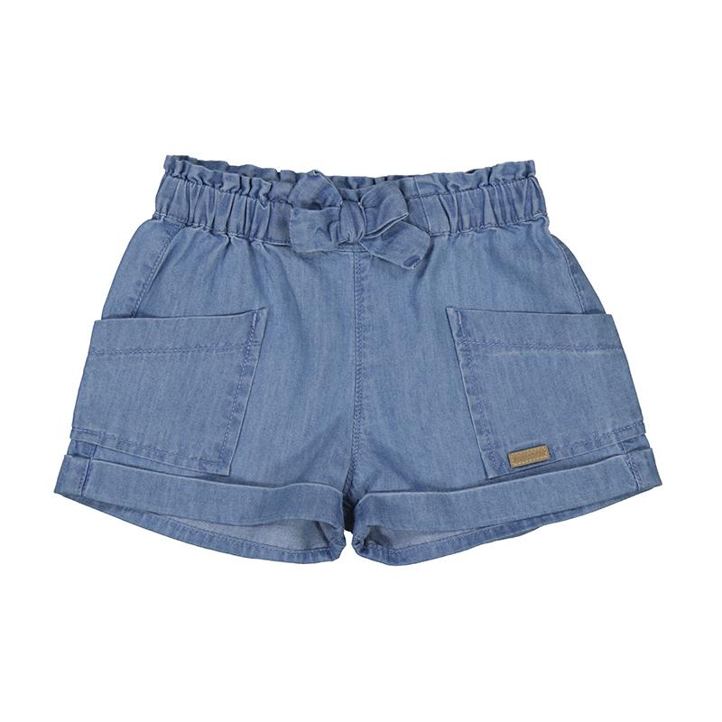 Denimshorts med sløyfe