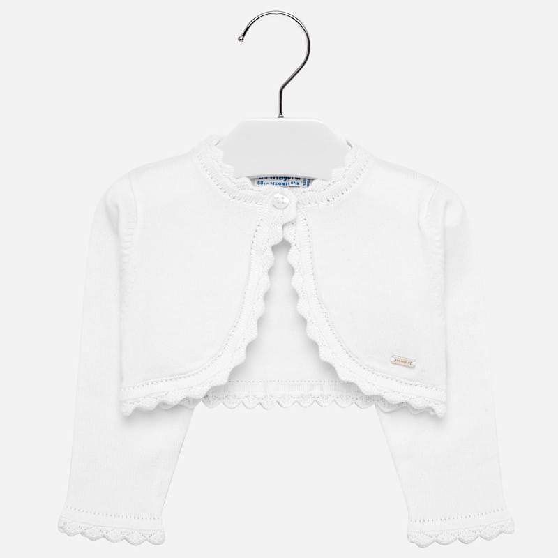 Cardigan med blondedetaljer hvit