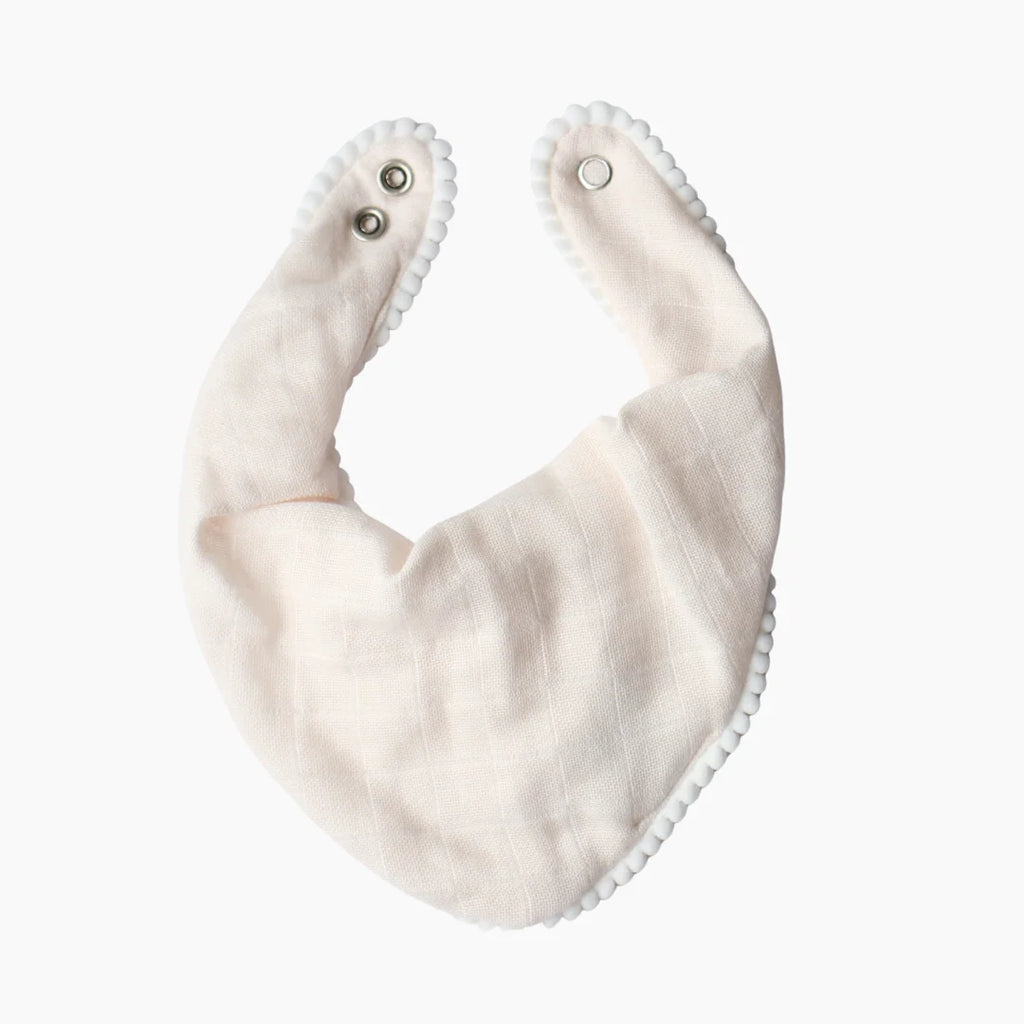 Pom Pom Textile Bib Light Rose