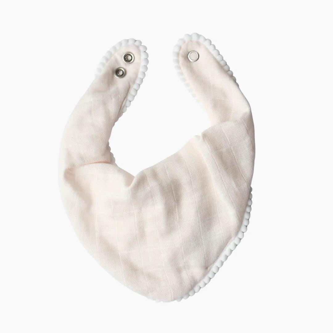 Pom Pom Textile Bib Light Rose