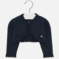 Cardigan med blondedetaljer marineblå