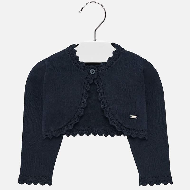 Cardigan med blondedetaljer marineblå