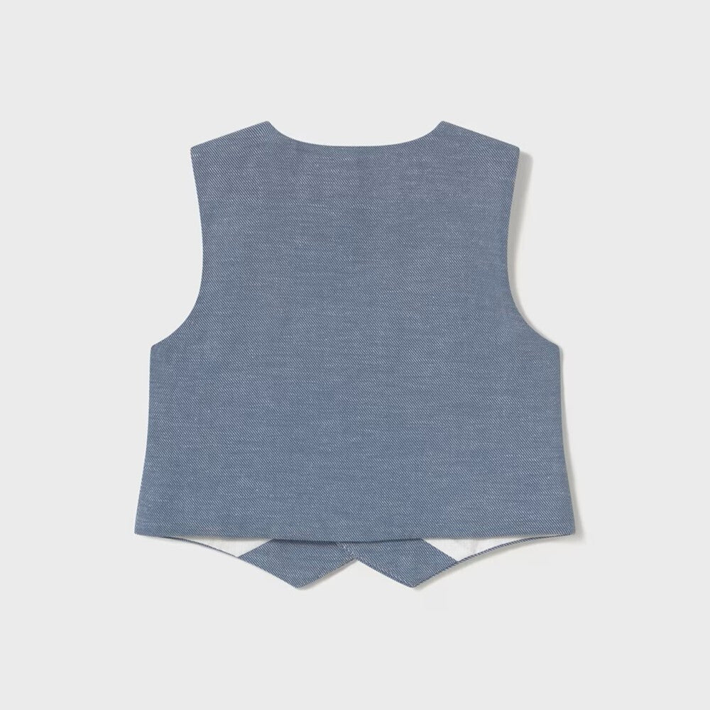 Vest i linblanding blå