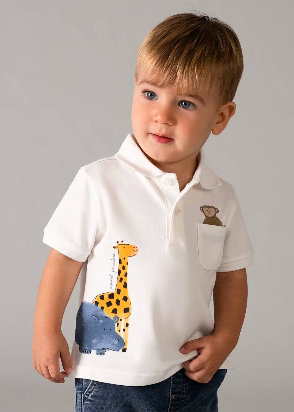 Baby animal polo shirt