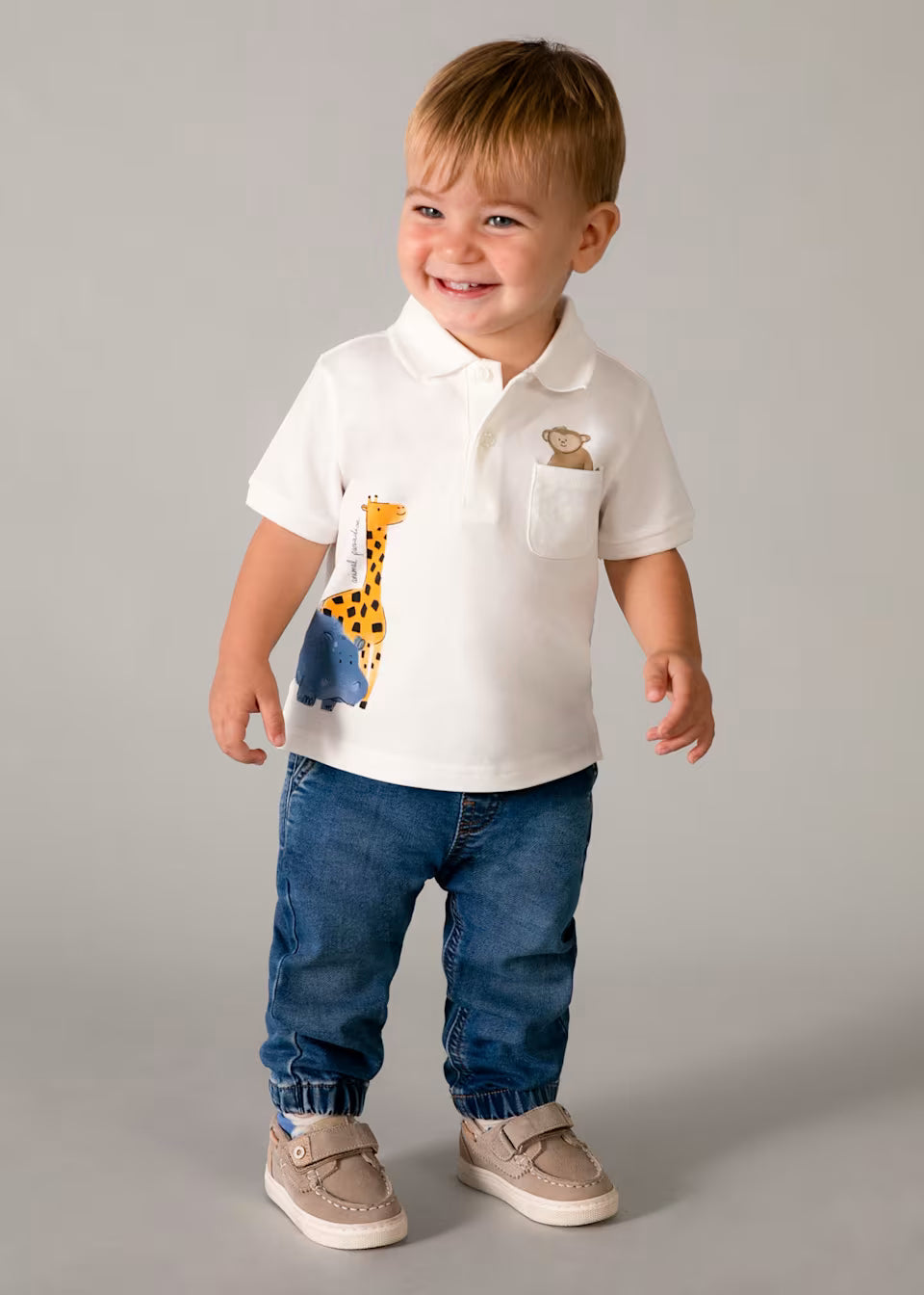 Baby animal polo shirt
