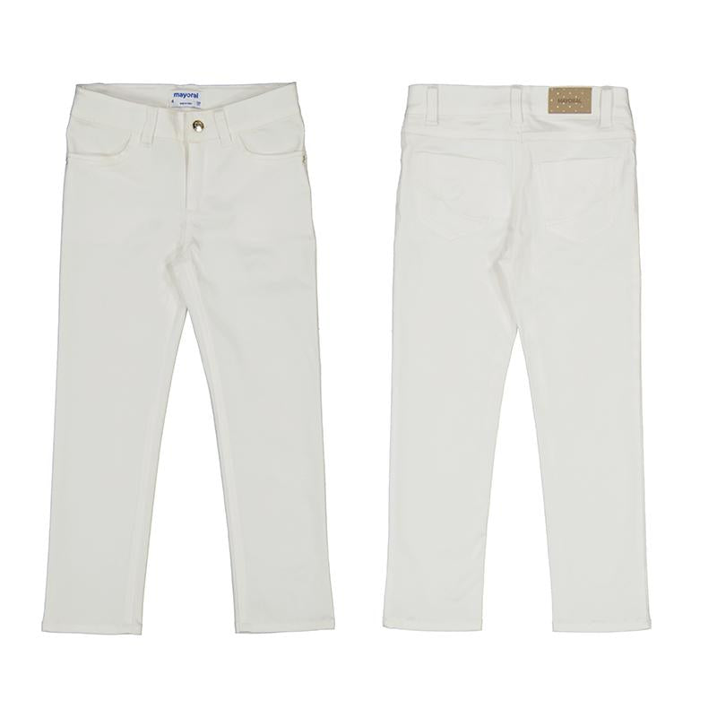 Satin jeans hvit