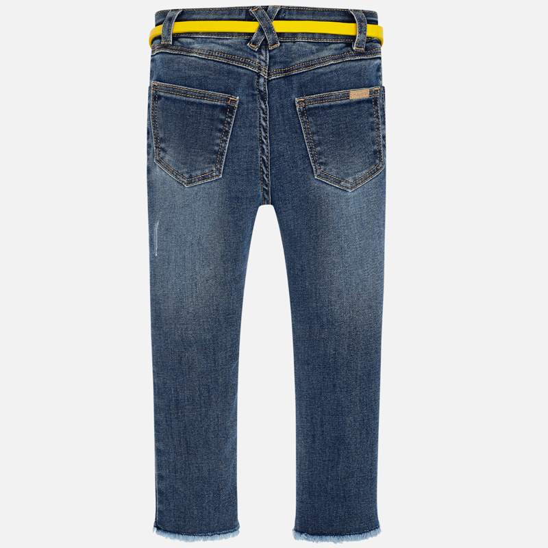 Jeans med blomsterbroderi