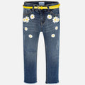 Jeans med blomsterbroderi