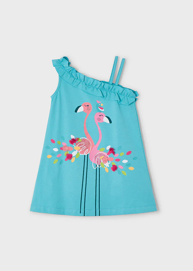Kjole med flamingo