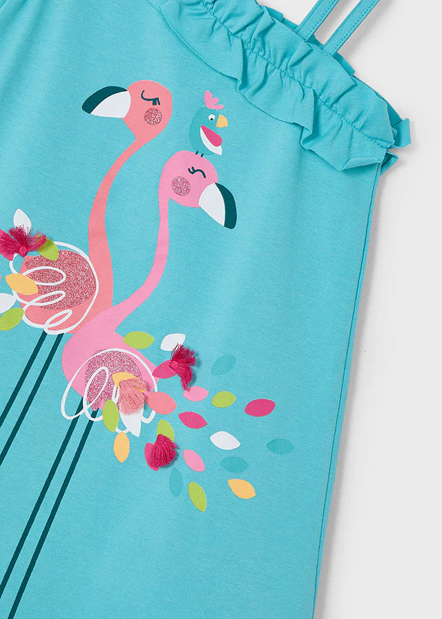 Kjole med flamingo