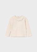 Genser med bølgekrage beige