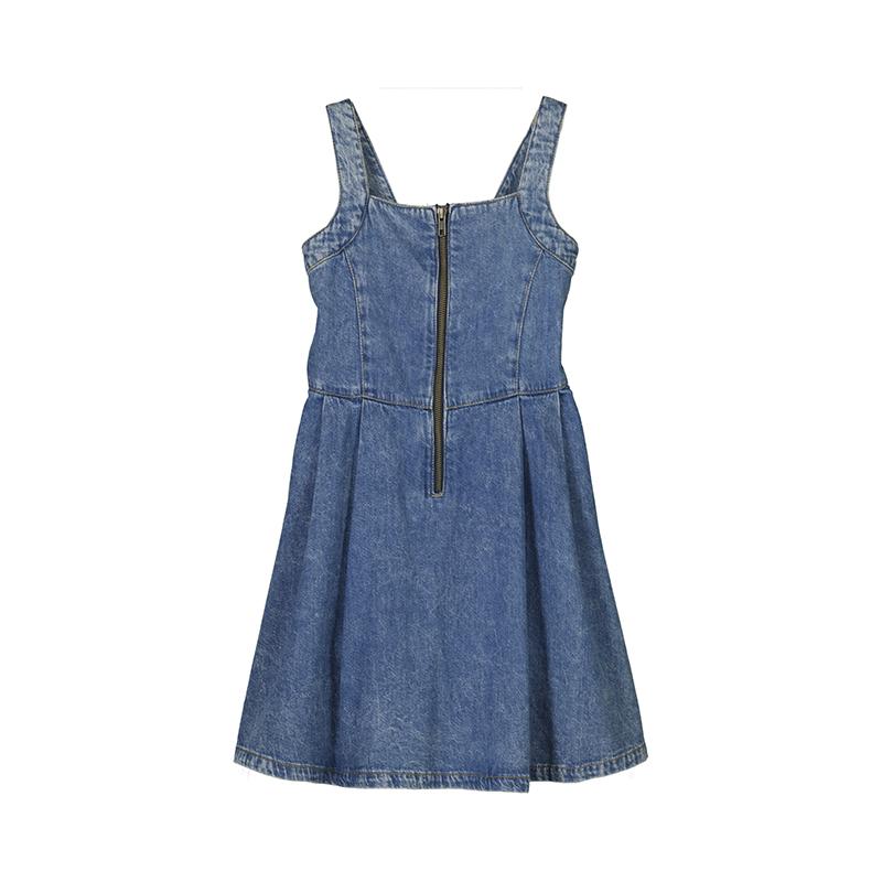 Girl denim zip dress