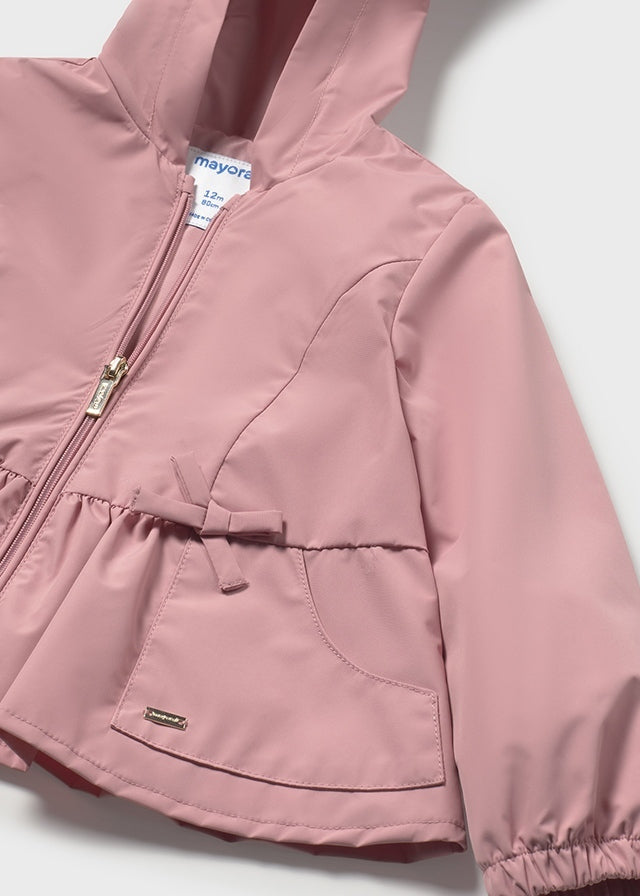 Vindjakke med hette rosa