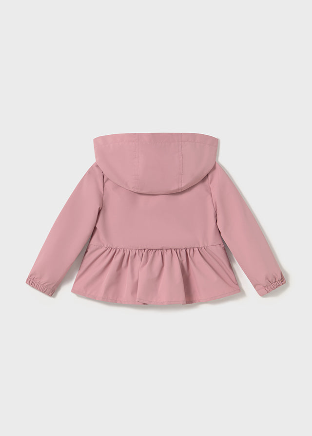 Vindjakke med hette rosa