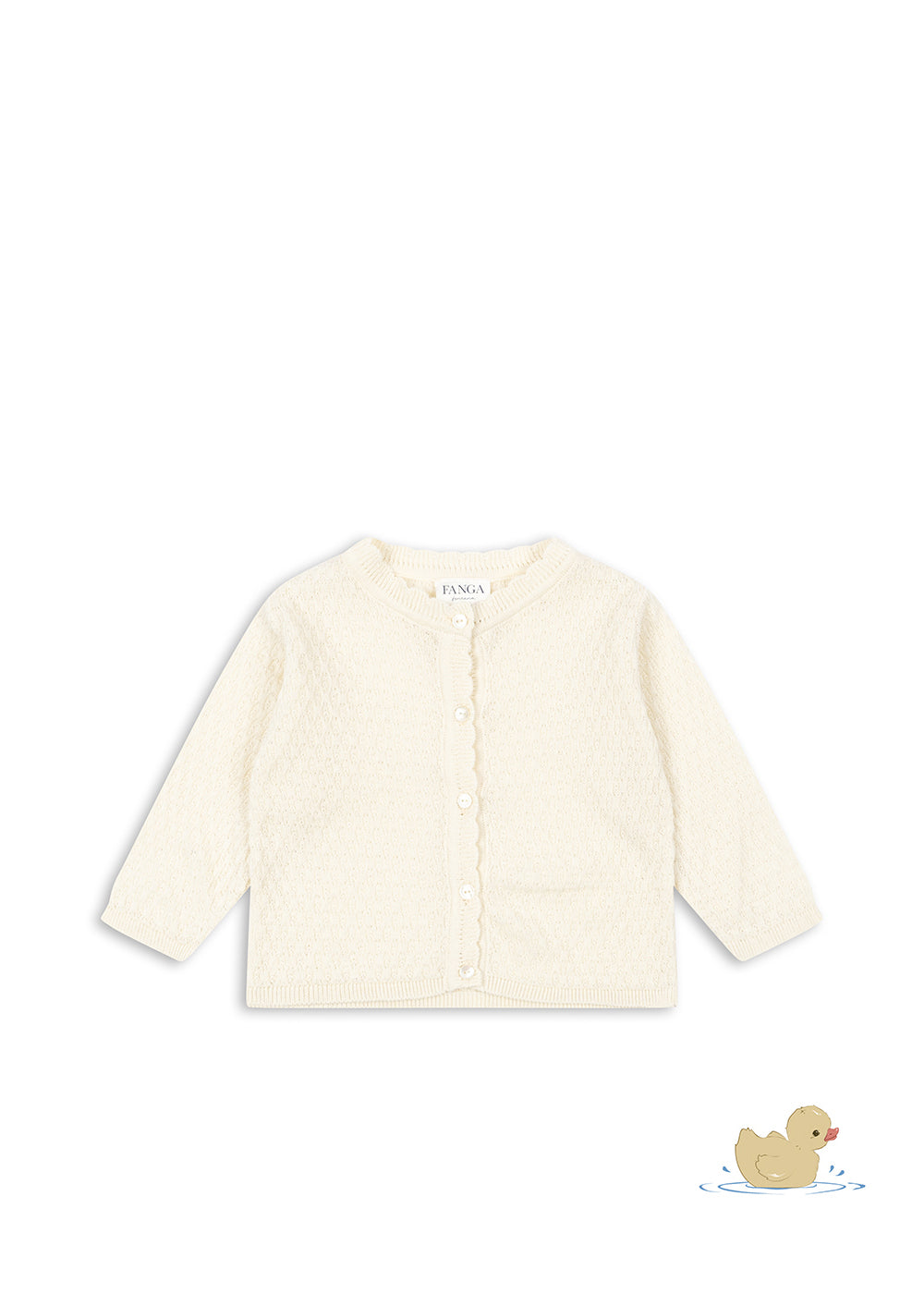 Venti Pointelle Cardigan Antique White
