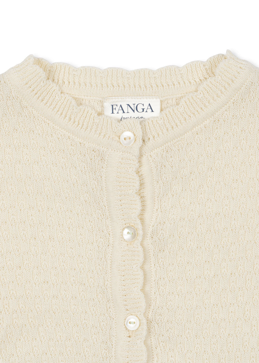 Venti Pointelle Cardigan Antique White