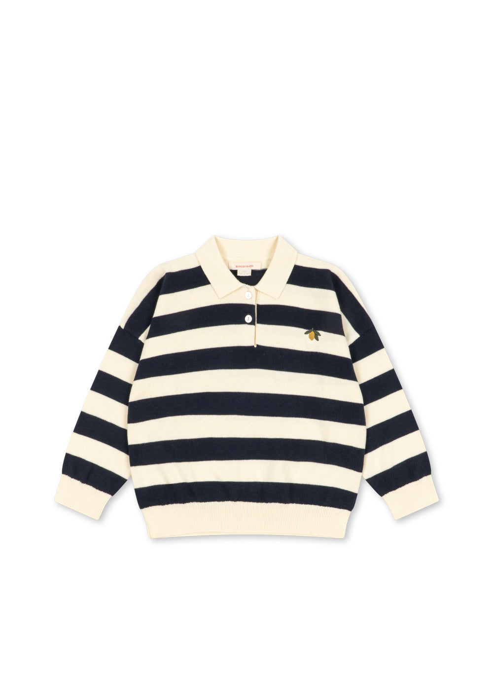 Manis Knit Polo Navy Stripe