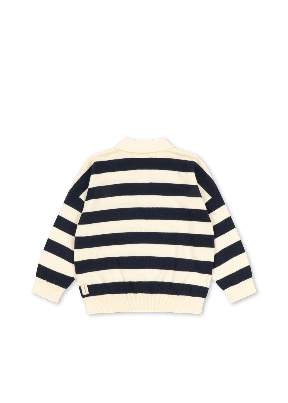 Manis Knit Polo Navy Stripe