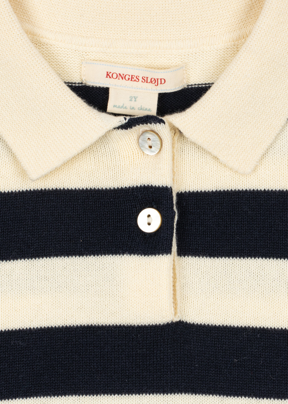 Manis Knit Polo Navy Stripe